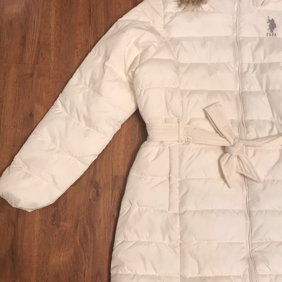 US Polo Assn White Puffer Fur Coat - Picture 4 of 6